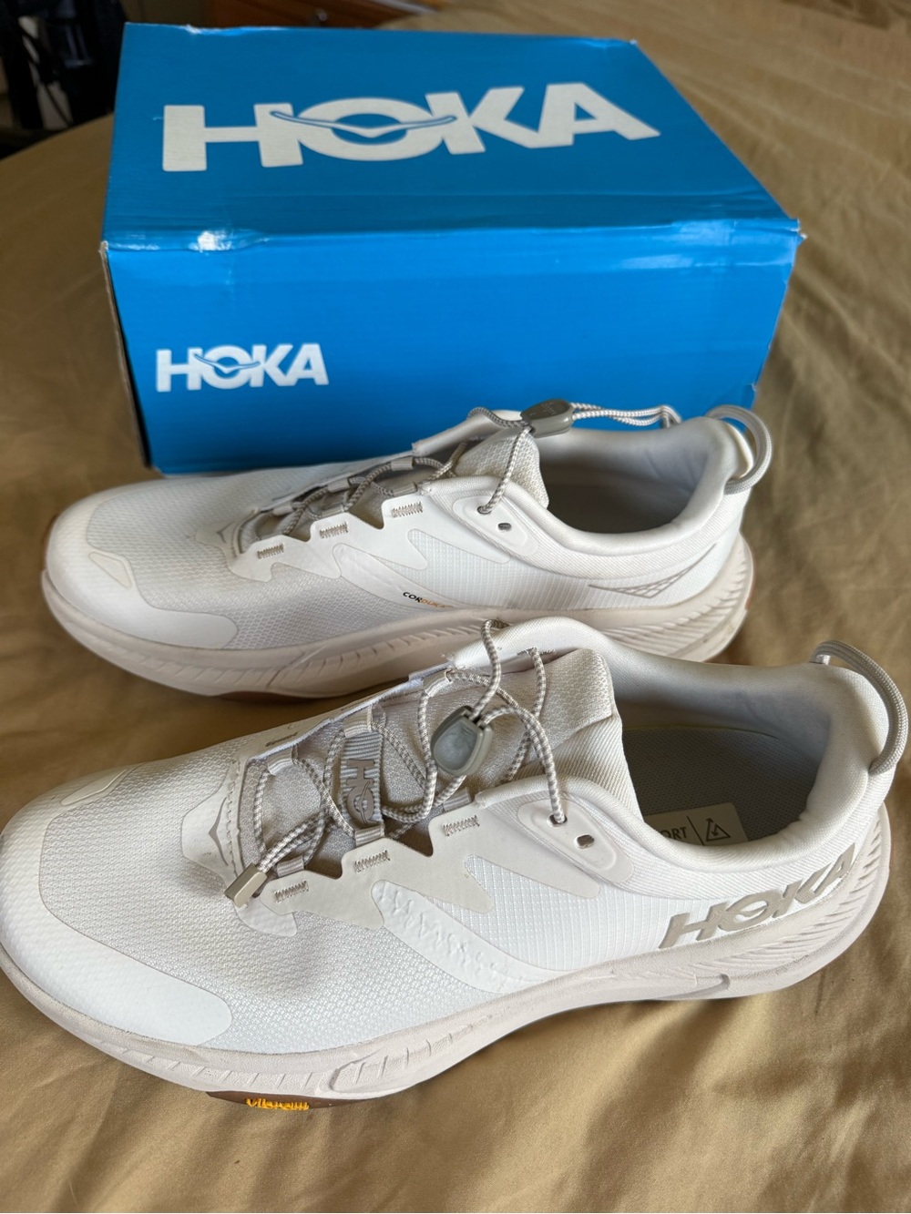 NWT HOKA Transport Women’s 8 White/Gray Vibram Comfort Walking Shoes